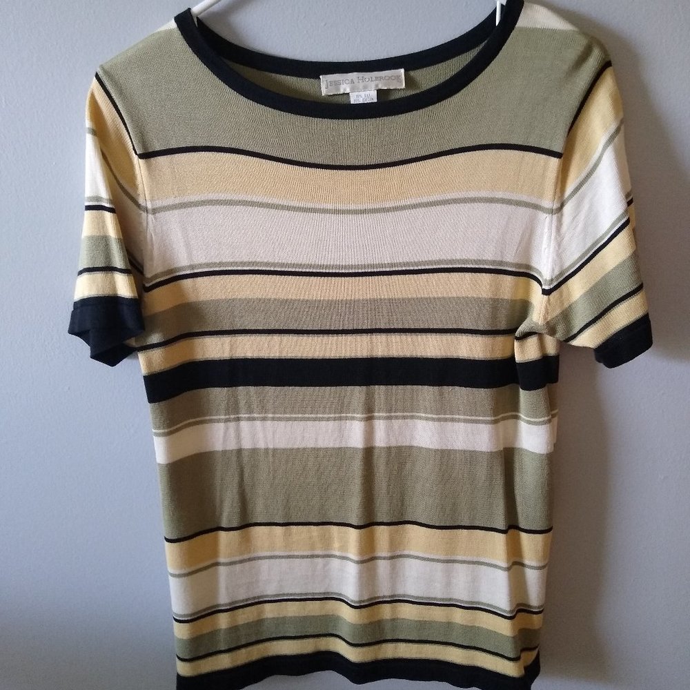 Jessica‎ Holbrook Silk/cotton short sleeve sweater/blouse M